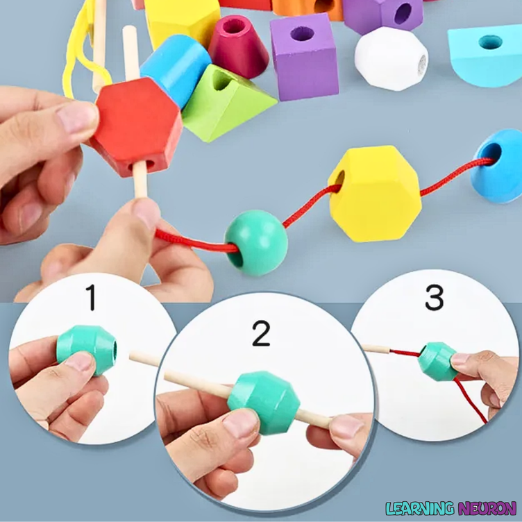 5-Column Set of Beads (Wooden Beads Sequencing and Stacking set)