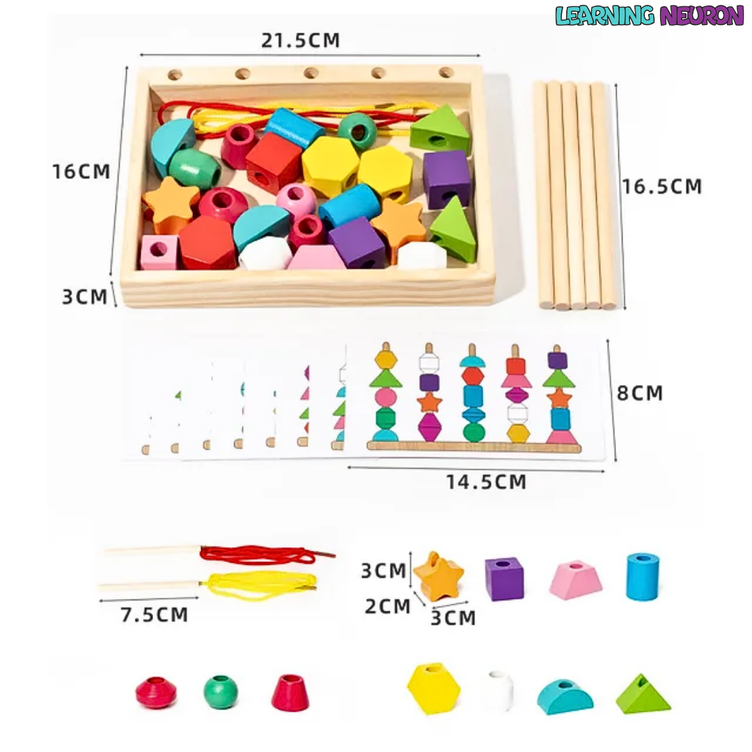 5-Column Set of Beads (Wooden Beads Sequencing and Stacking set)