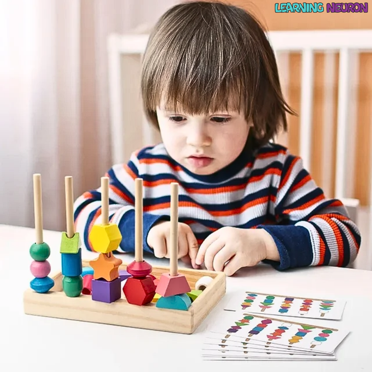 5-Column Set of Beads (Wooden Beads Sequencing and Stacking set)