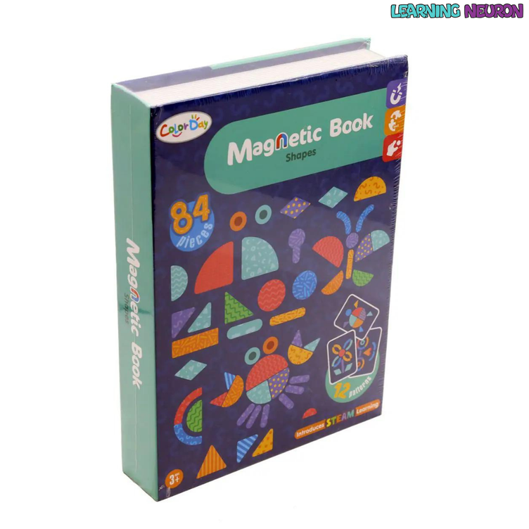 Educational DIY 3D Magnetic Shapes Book (84 Pieces Magnetic Shapes Learning Book)