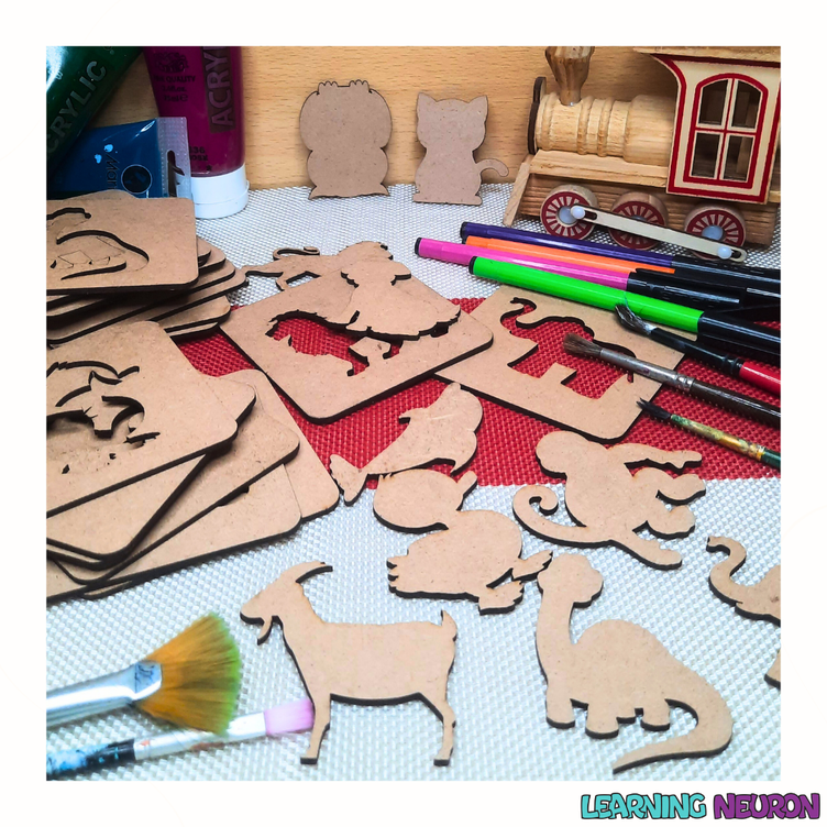 Animal Stencil and Painting Cardboard Set