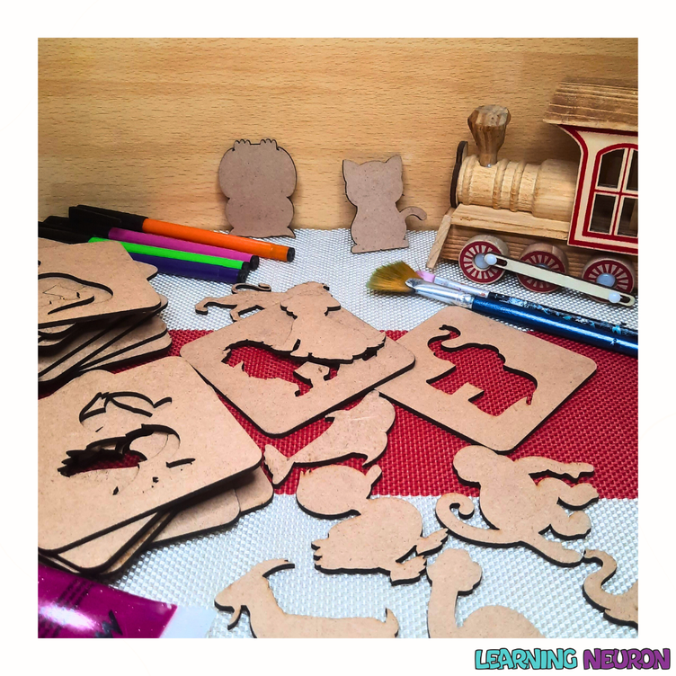 Animal Stencil and Painting Cardboard Set